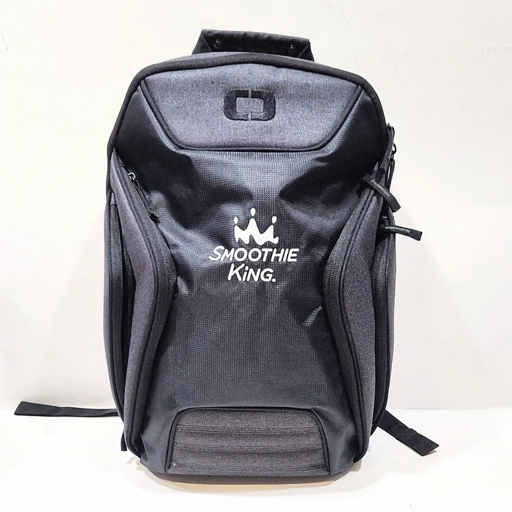 OGIO Hatch Laptop Backpack Black Gray Embroidered Smoothie King Logo NWOT 91001